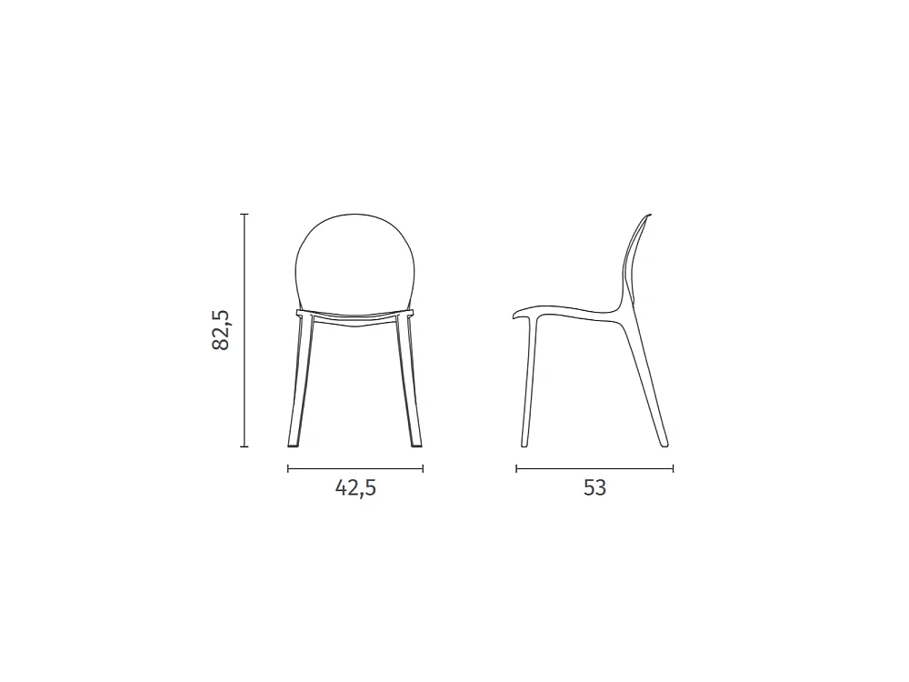 Ruby - Polycarbonat-Stuhl für Wohnzimmer und Esszimmer - Monocoque-Struktur Rossa Stones