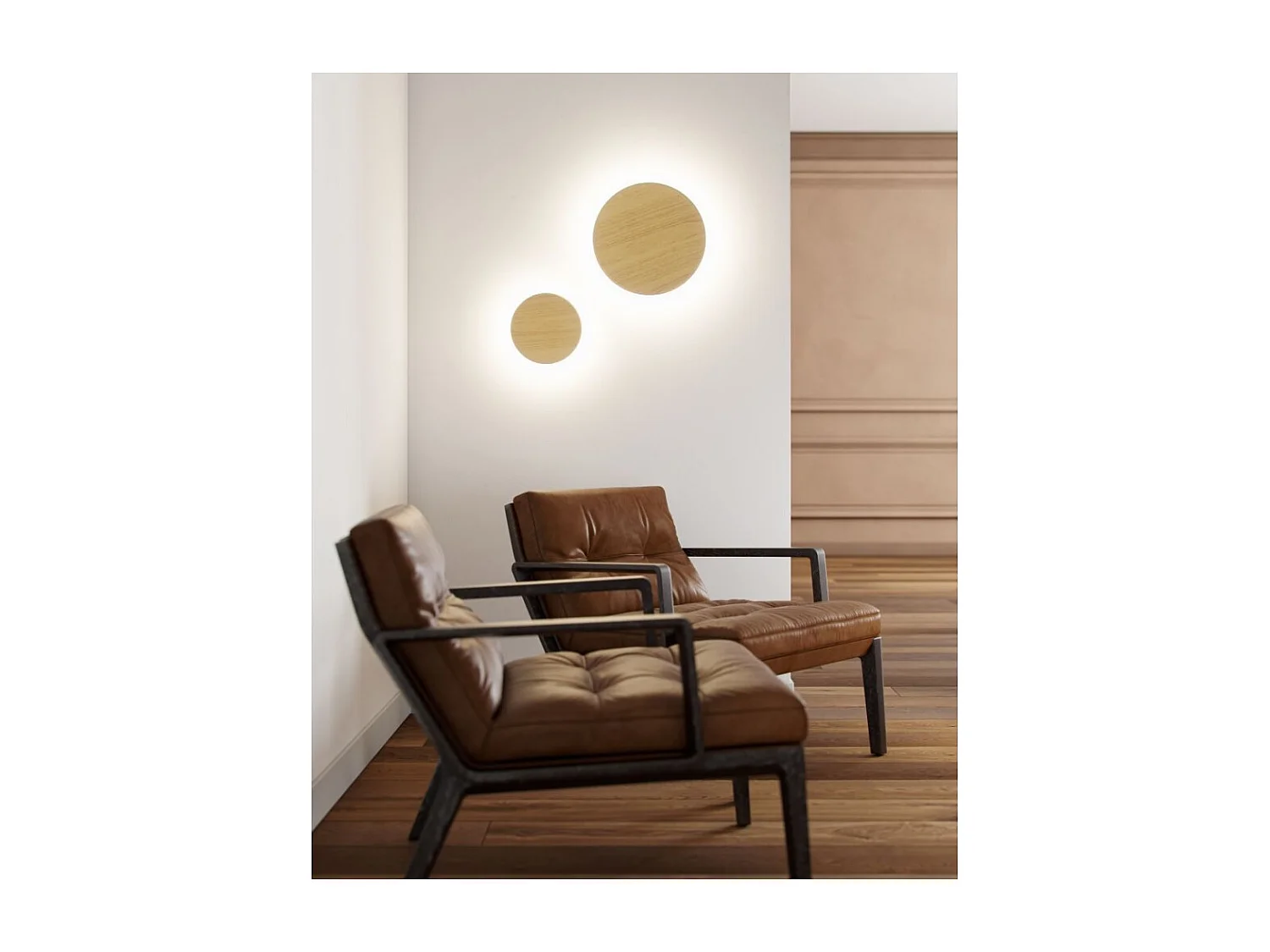 Mac Mini Wall Wood - 6W LED-wandlamp met CCT-schakelaar, 2700K/3200K/4000K in aluminium, 360 graden wandlamp - Beneito & Faure