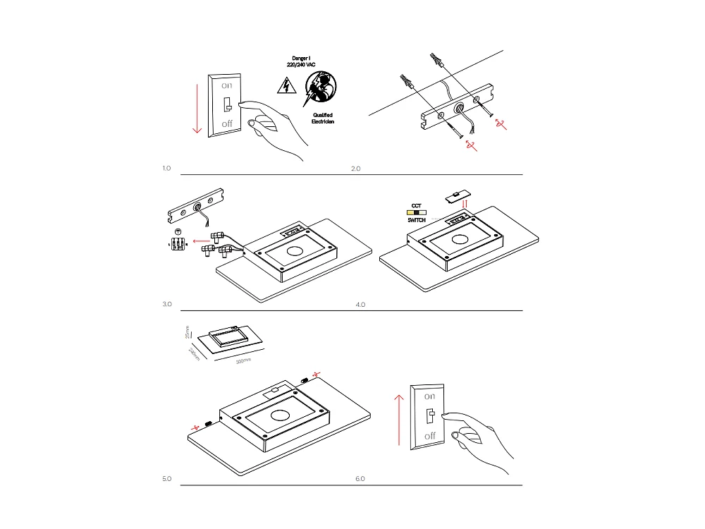 Pla Bianca - Applique murale LED 35 W avec interrupteur CCT, 2700 K/3200 K/4000 K, aluminium, éclairage vers le haut - Beneito & Faure
