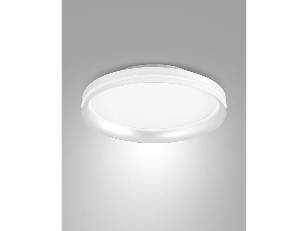 Isy - Plafonnier LED Fabas Luce Aluminium - LED intégrée 52 W IP20 Blanc