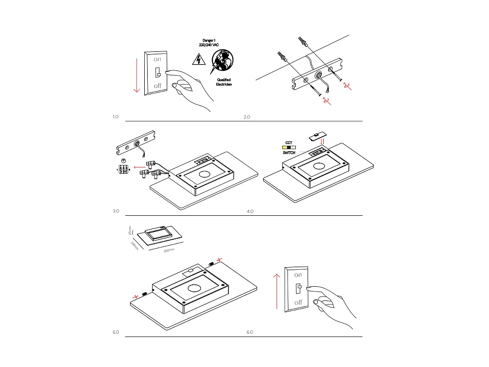 Mini Pla Nera - Applique a led da muro 20W CCT Switch 2700K/3200K/4000K in alluminio, Luce murale verso l'alto - Beneito & Faure