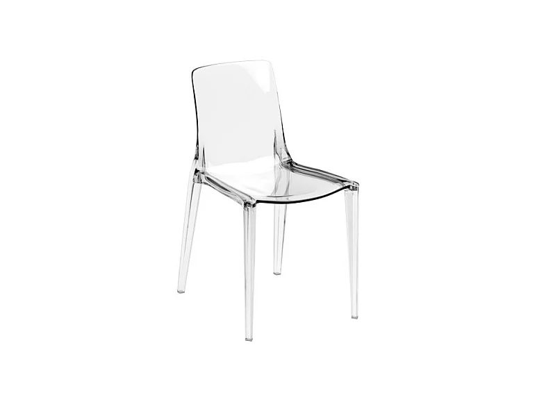 Agatha - Chaise en polycarbonate pour salons et salles à manger - Structure monocoque Pierres Transparentes