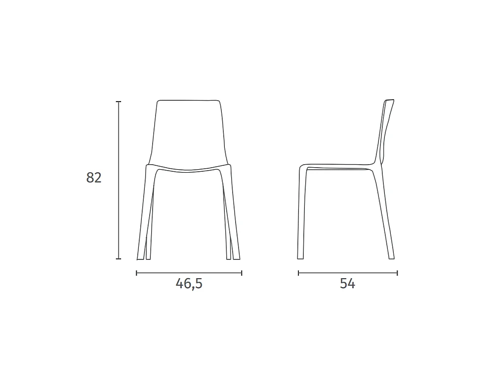 Agatha - Chaise en polycarbonate pour salons et salles à manger - Structure monocoque Pierres Transparentes