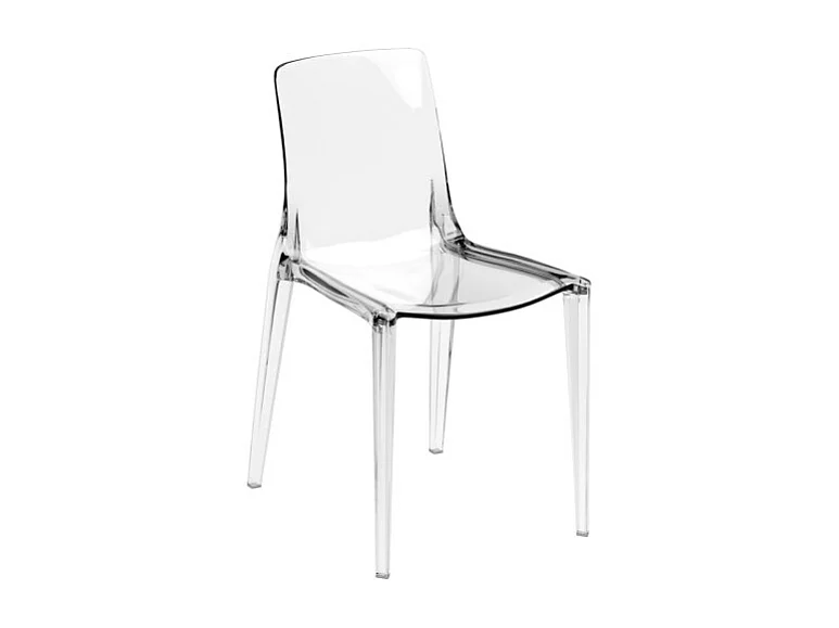 Agatha - Polycarbonat-Stuhl für Wohn- und Esszimmer - Transparent Stones Monocoque-Struktur