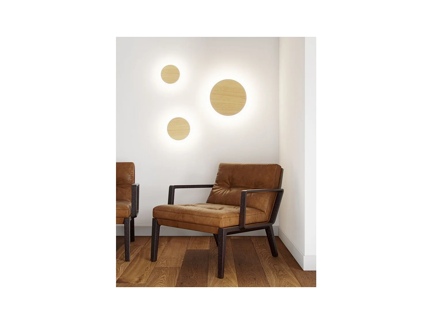 Mac Wall Legno - 15W LED-wandlamp met CCT-schakelaar, 2700K/3200K/4000K in aluminium, 360 graden wandlamp - Beneito & Faure