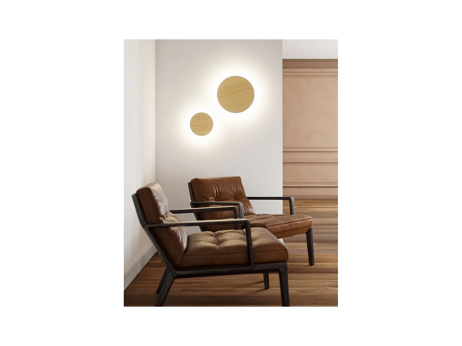 Mac Wall Legno - 15W LED-wandlamp met CCT-schakelaar, 2700K/3200K/4000K in aluminium, 360 graden wandlamp - Beneito & Faure