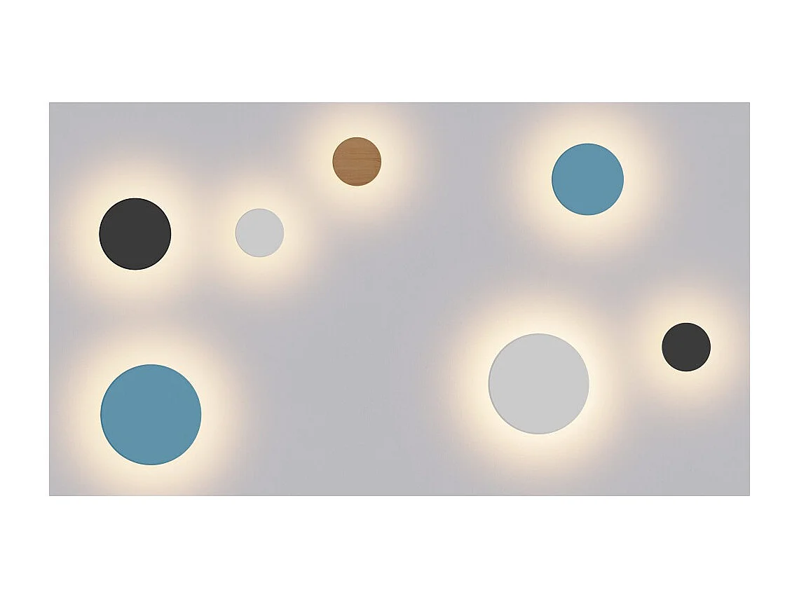 Mac Wall Legno - 15W LED Wall Light CCT Switch 2700K/3200K/4000K in Aluminum, 360 Degree Wall Light - Beneito & Faure