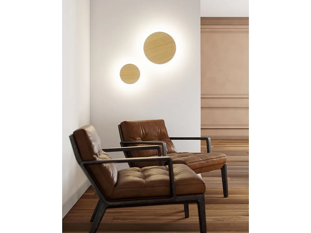 Mac Wall Legno - 15W LED Wall Light CCT Switch 2700K/3200K/4000K in Aluminum, 360 Degree Wall Light - Beneito & Faure
