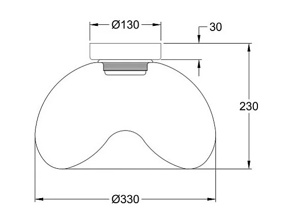 Brena - Okrągła lampa sufitowa z wbudowanym oświetleniem LED Fabas Luce - ściemnialna lampa ścienna LED 19W - Przezroczysta wklęsła