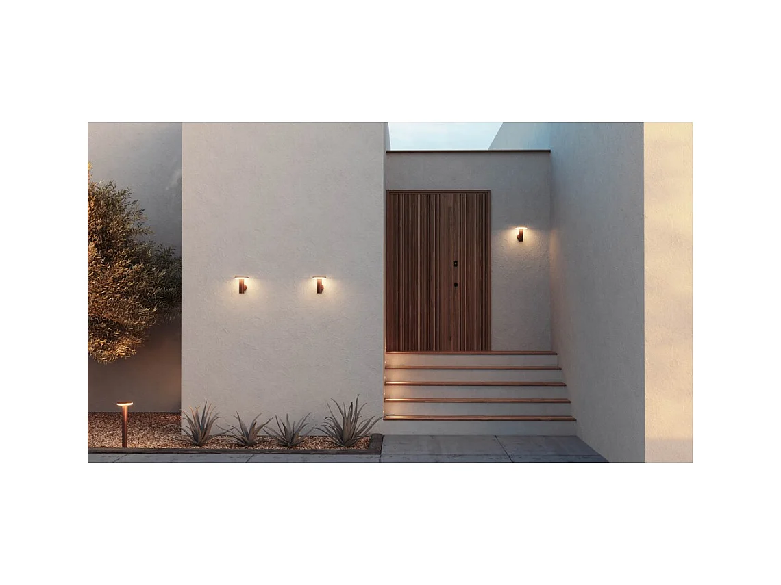 Mac Wall Base Corten - 12W LED Wandleuchte CCT Switch 2700K/3200K/4000K, Aluminium Wandleuchte - Beneito & Faure