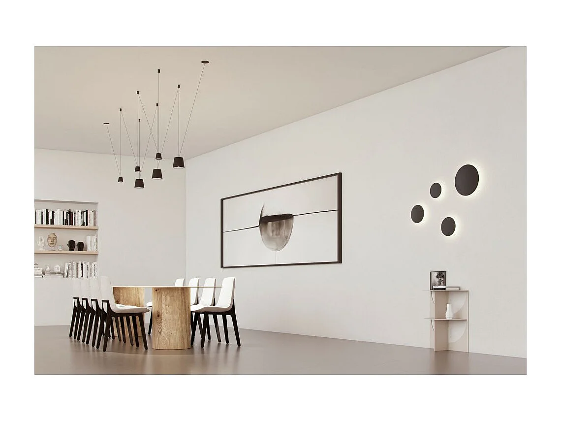 Mac Mini Wall Black - kinkiet LED 6 W z przełącznikiem CCT, 2700 K/3200 K/4000 K, aluminiowy, 360-stopniowy - Beneito & Faure