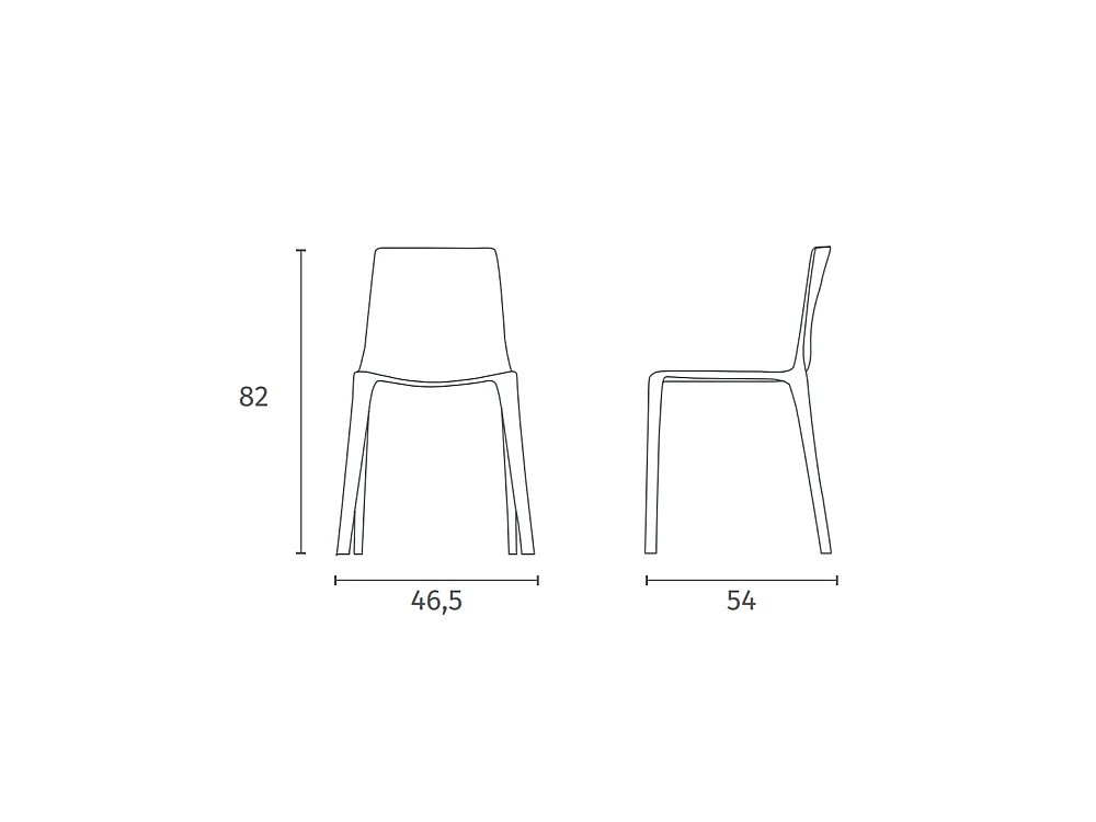 Agatha - Chaise en polycarbonate pour salon et salle à manger - Structure monocoque en pierres cappuccino