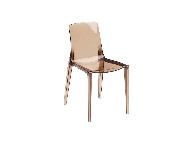 Agatha - Chaise en polycarbonate pour salon et salle à manger - Structure monocoque en pierres cappuccino