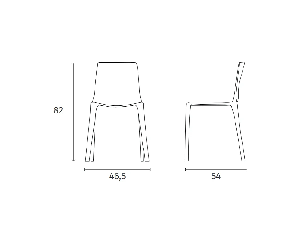 Agatha - Chaise en polycarbonate pour salon et salle à manger - Structure monocoque en pierres cappuccino