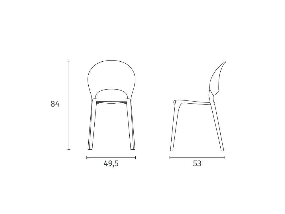 Pearl - Polycarbonat-Stuhl für Wohnzimmer und Esszimmer - Monocoque-Struktur aus grauen Steinen