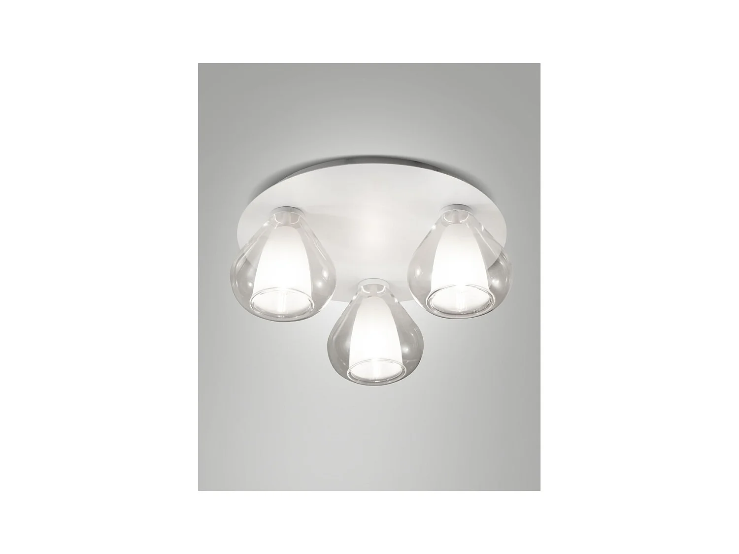 Lila - Runde Deckenleuchte D.40cm Fabas Luce - Wandleuchte mit 3 E27 LED-Glühbirnen MAX 40W - Transparent