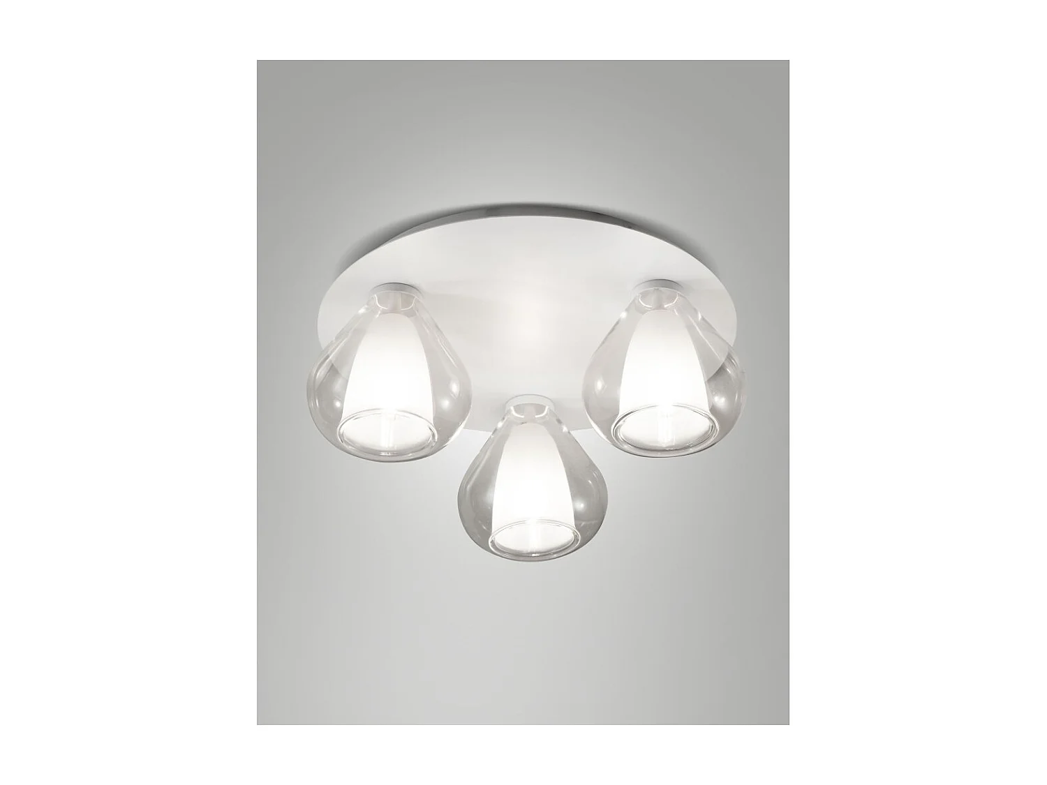 Lila - Okrągła lampa sufitowa śr. 40 cm Fabas Luce - Kinkiet z 3 żarówkami LED E27 MAX 40W - Przezroczysta