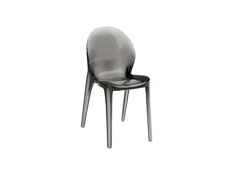 Ruby - Chaise en polycarbonate pour salon et salle à manger - Structure monocoque en pierres grises