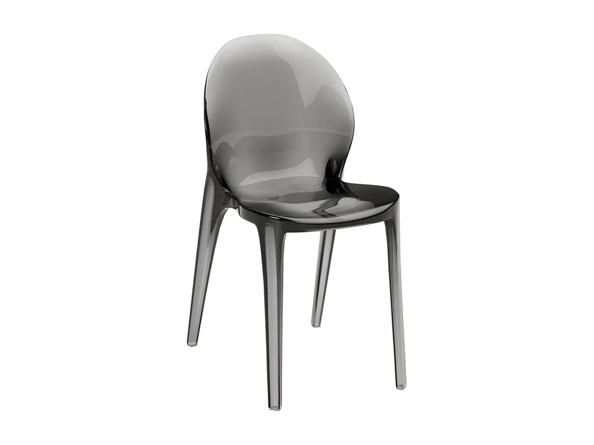 Ruby - Polycarbonat-Stuhl für Wohnzimmer und Esszimmer - Monocoque-Struktur aus grauen Steinen