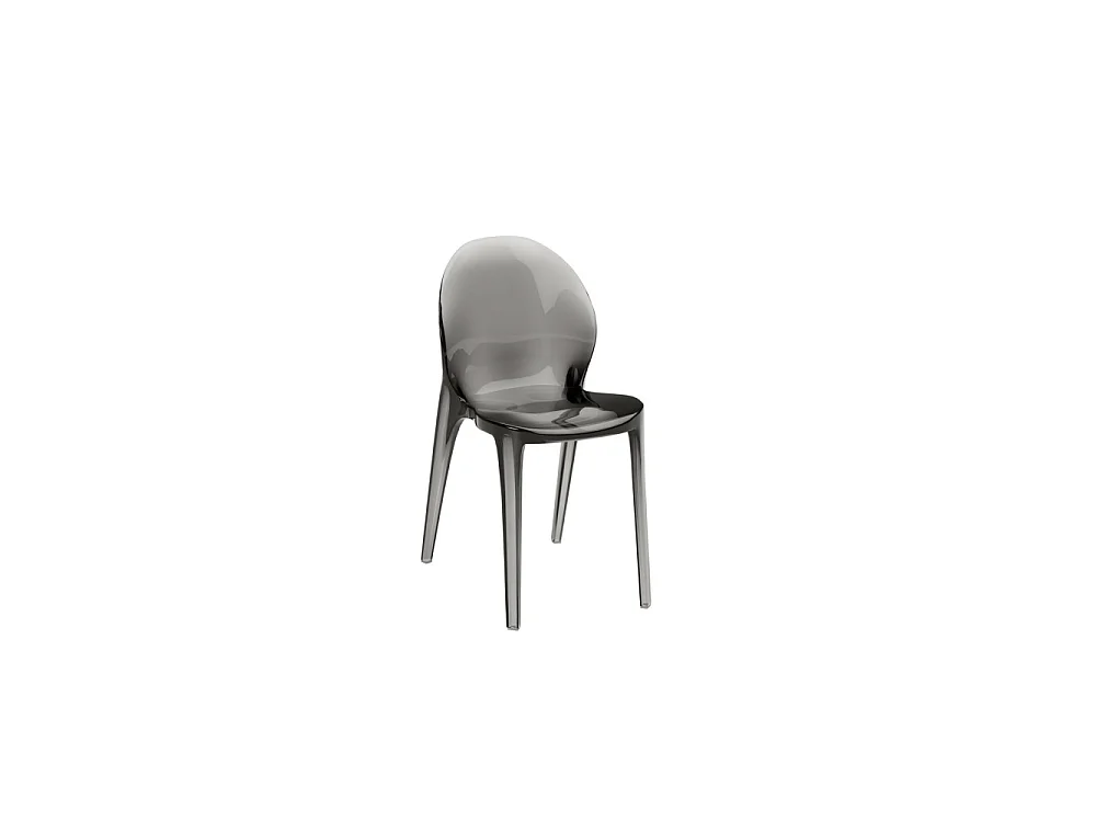 Ruby - Polycarbonat-Stuhl für Wohnzimmer und Esszimmer - Monocoque-Struktur aus grauen Steinen