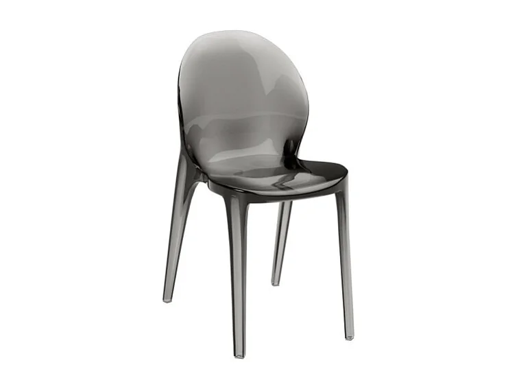 Ruby - Chaise en polycarbonate pour salon et salle à manger - Structure monocoque en pierres grises