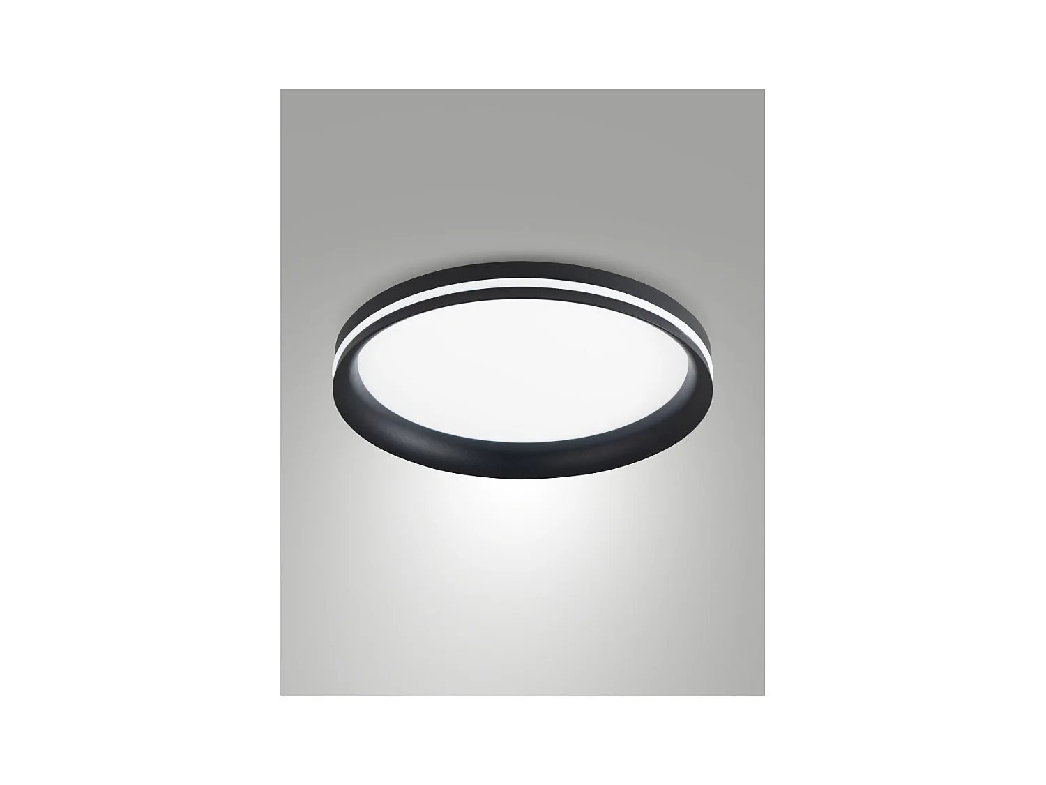 Isy - Plafonnier LED Fabas Luce Aluminium - LED intégrée 52W IP20 Noir