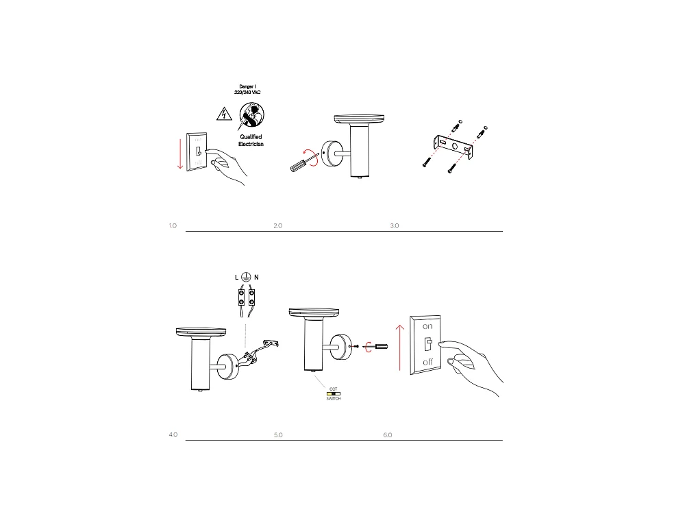 Mac Wall Base Weiß - 12W LED Wandleuchte CCT Switch 2700K/3200K/4000K, Aluminium Wandleuchte - Beneito & Faure