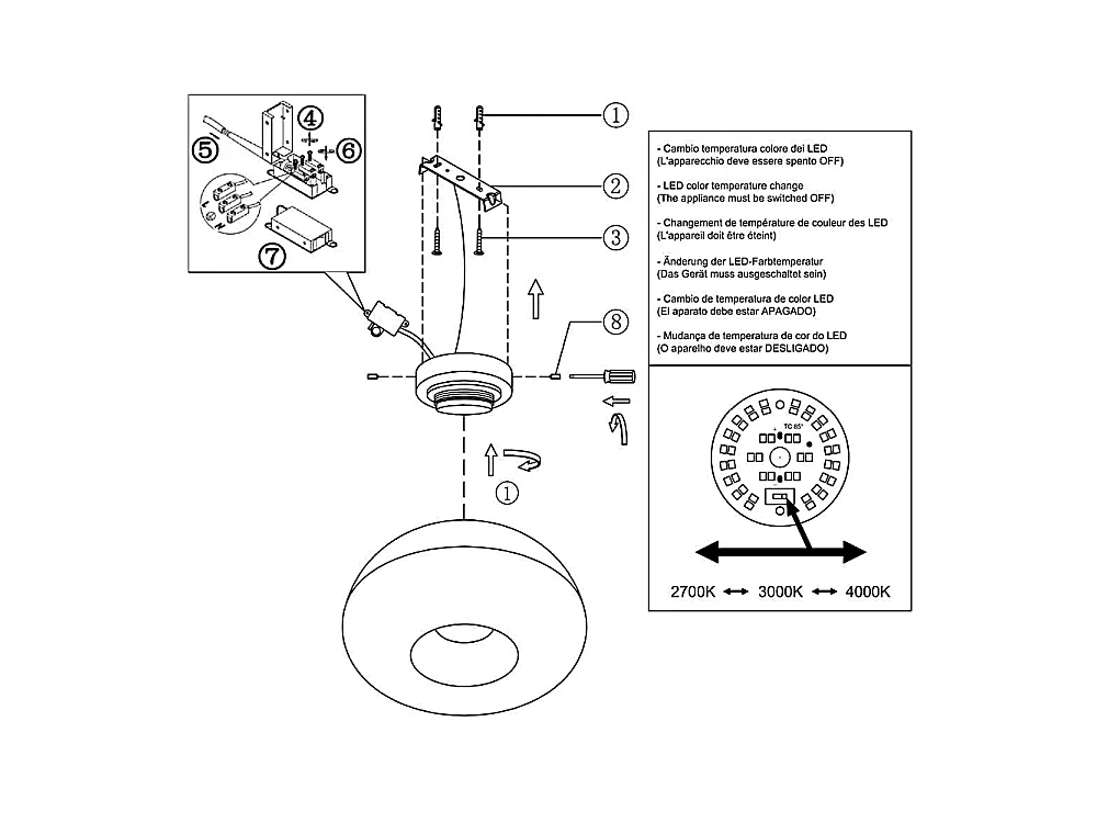 Brena - Ronde plafondlamp met geïntegreerde LED Fabas Luce - 19W dimbare LED wandlamp - Cognac concaaf