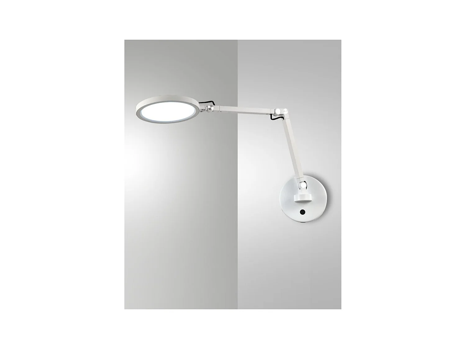 Regina - Okrągła, regulowana lampa ścienna Fabas Luce - ściemnialna lampa ścienna LED 9 W z CCT (3000 K, 4000 K, 5000 K, 6000 K) - biała