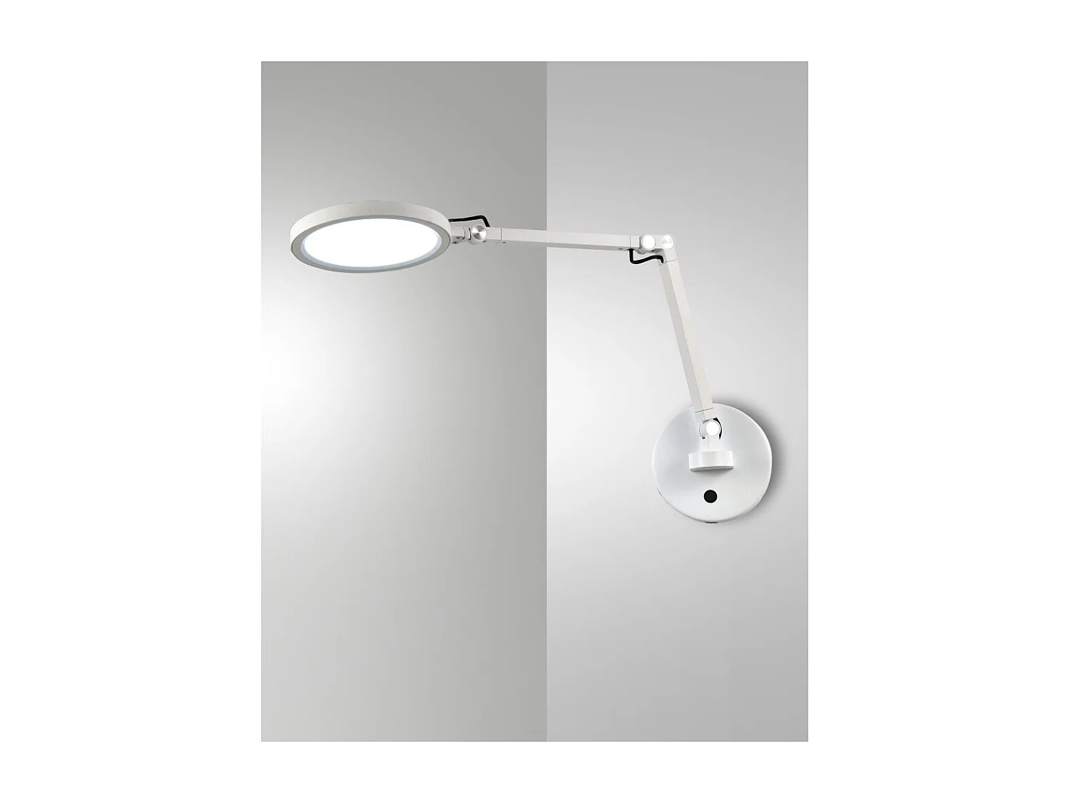 Regina - Okrągła, regulowana lampa ścienna Fabas Luce - ściemnialna lampa ścienna LED 9 W z CCT (3000 K, 4000 K, 5000 K, 6000 K) - biała