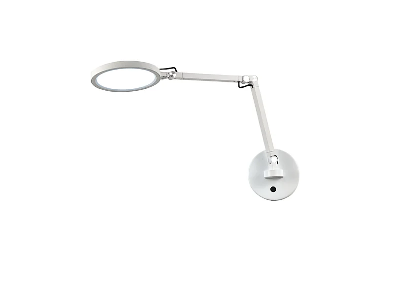 Regina - Fabas Luce Ronde Verstelbare Wandlamp - 9W Dimbare LED Wandlamp met CCT (3000K, 4000K, 5000K, 6000K) - Wit