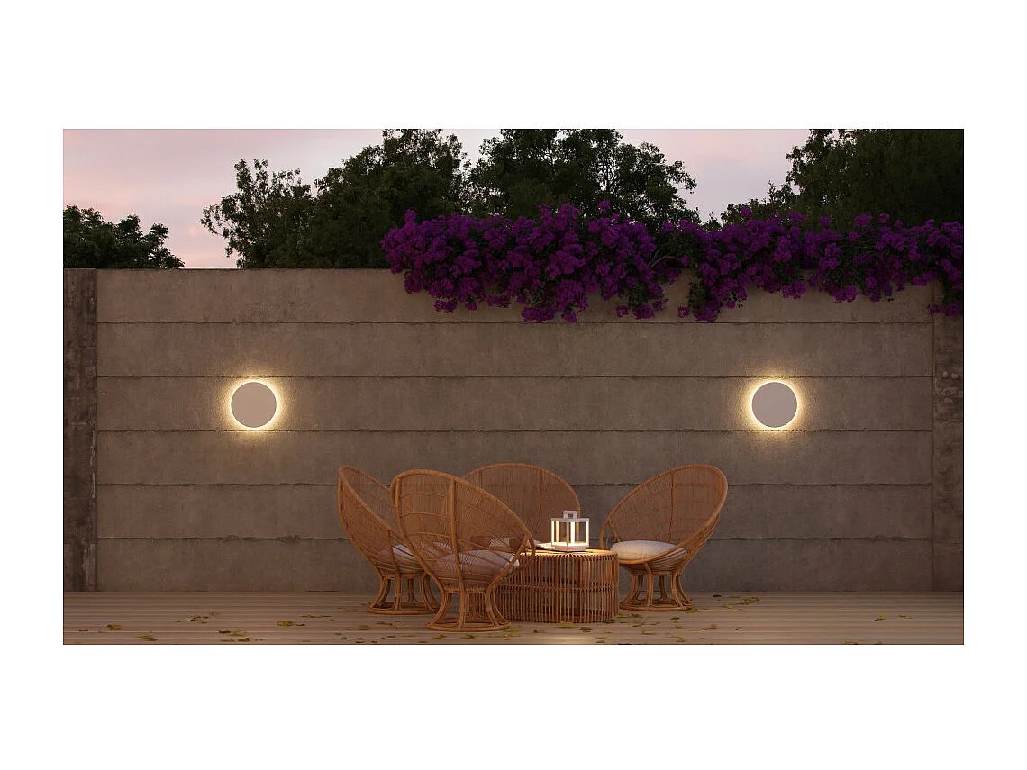 Mac Wall Weiß – 15 W LED-Wandleuchte mit CCT-Schalter, 2700 K/3200 K/4000 K, Aluminium, 360-Grad-Wandleuchte – Beneito & Faure