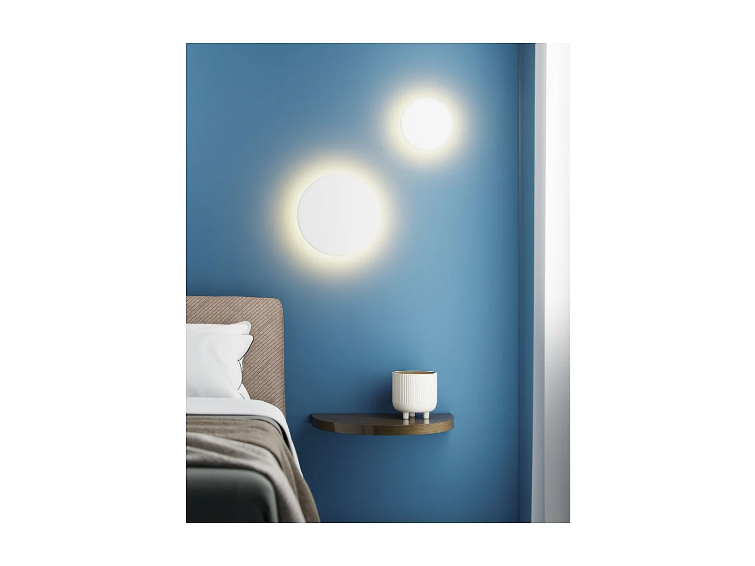 Mac Wall Weiß – 15 W LED-Wandleuchte mit CCT-Schalter, 2700 K/3200 K/4000 K, Aluminium, 360-Grad-Wandleuchte – Beneito & Faure