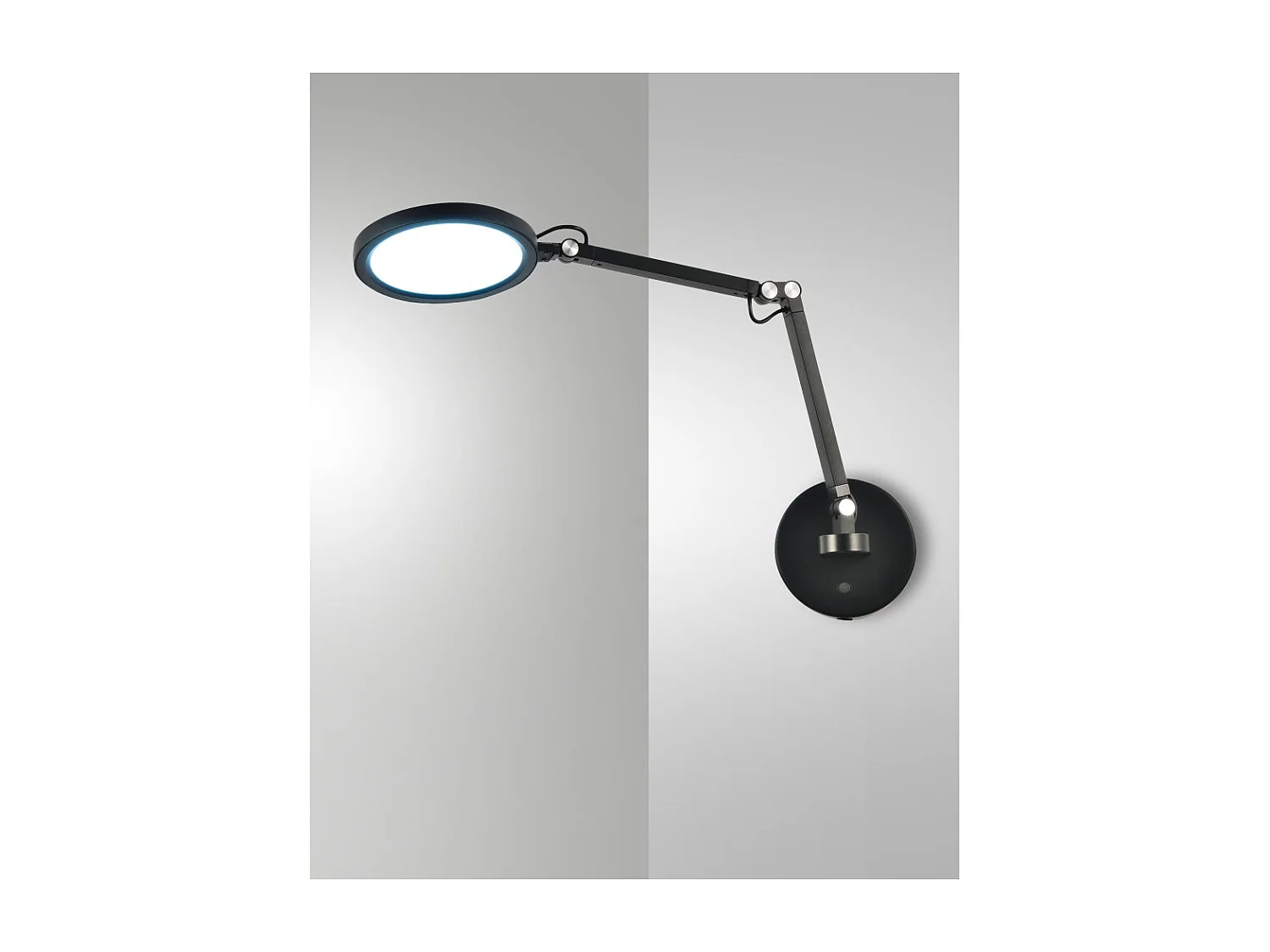 Regina - Fabas Luce runde, verstellbare Wandleuchte - 9 W dimmbare LED-Wandleuchte mit CCT (3000 K, 4000 K, 5000 K, 6000 K) - Schwarz