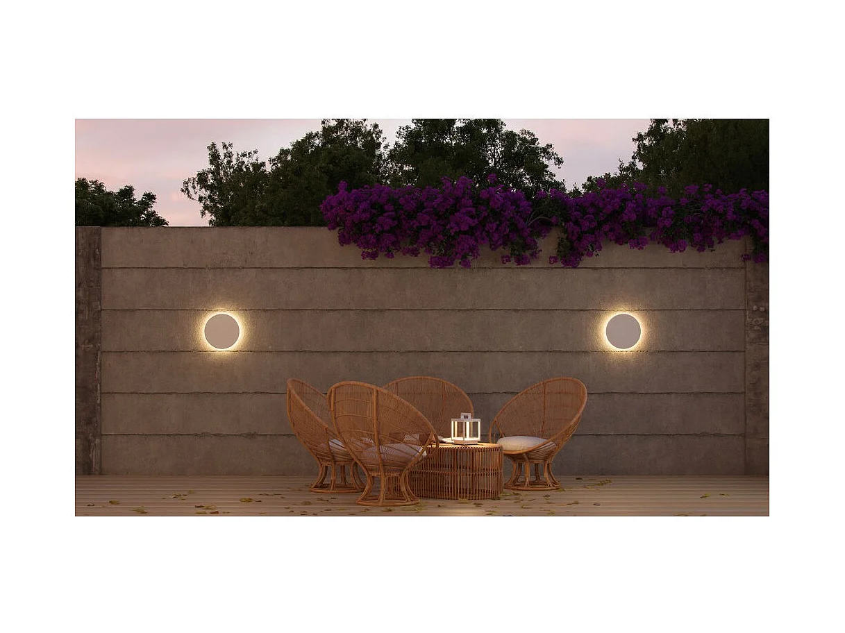 Mac Wall XL Weiß - 20 W LED-Wandleuchte mit CCT-Schalter, 2700 K/3200 K/4000 K, Aluminium, 360-Grad-Wandleuchte - Beneito & Faure