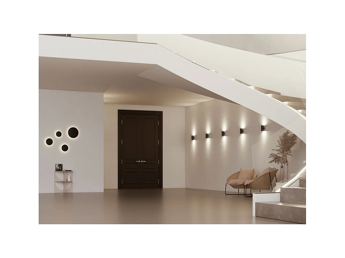 Mac Wall Corten - 15W LED-wandlamp met CCT-schakelaar, 2700K/3200K/4000K, aluminium, 360 graden wandlamp - Beneito & Faure