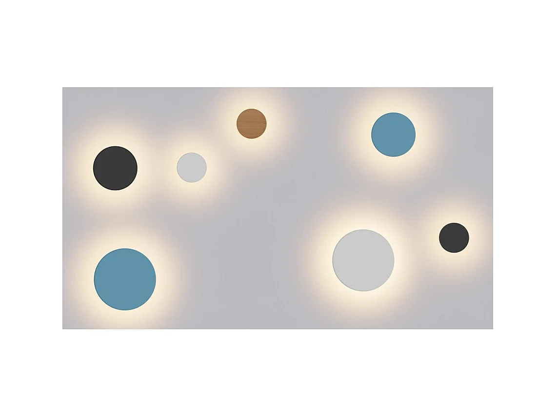 Mac Wall XL Wood - 20W LED Wandleuchte CCT Switch 2700K/3200K/4000K in Aluminium, 360 Grad Wandleuchte - Beneito & Faure