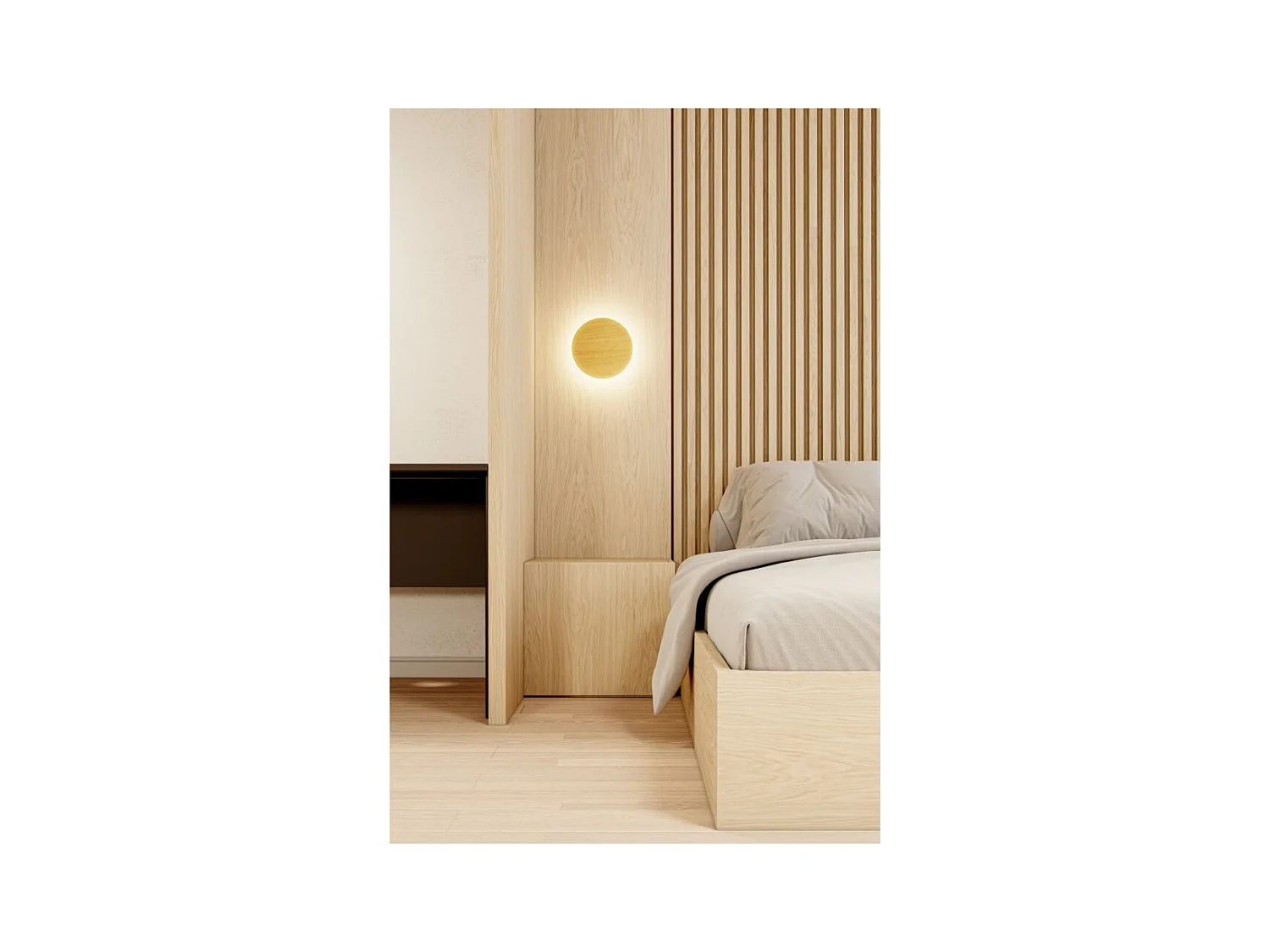 Mac Wall XL Wood - 20W LED Wandleuchte CCT Switch 2700K/3200K/4000K in Aluminium, 360 Grad Wandleuchte - Beneito & Faure