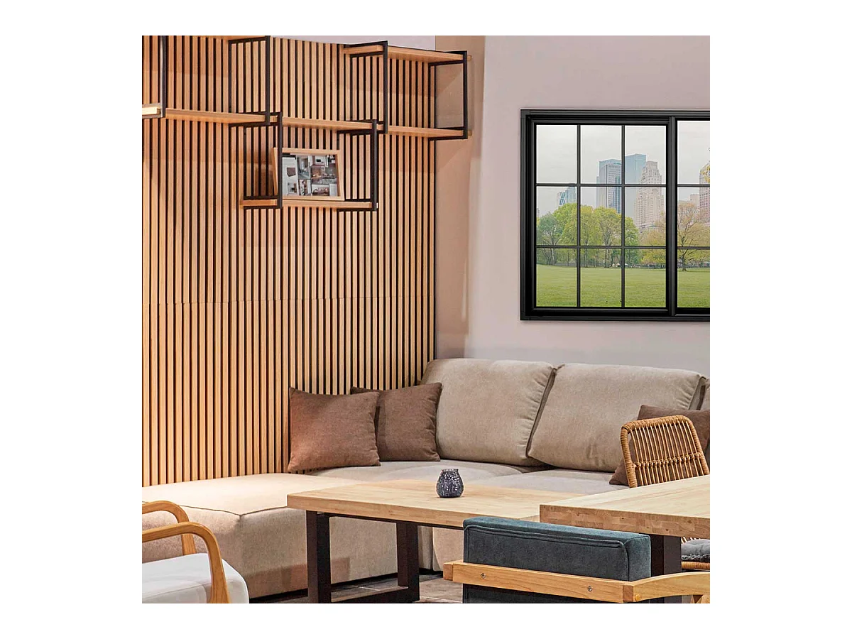 Pack de 2 paneles acústicos Pet Acustic Sound roble Nordish/negro 120x60 cm Adec