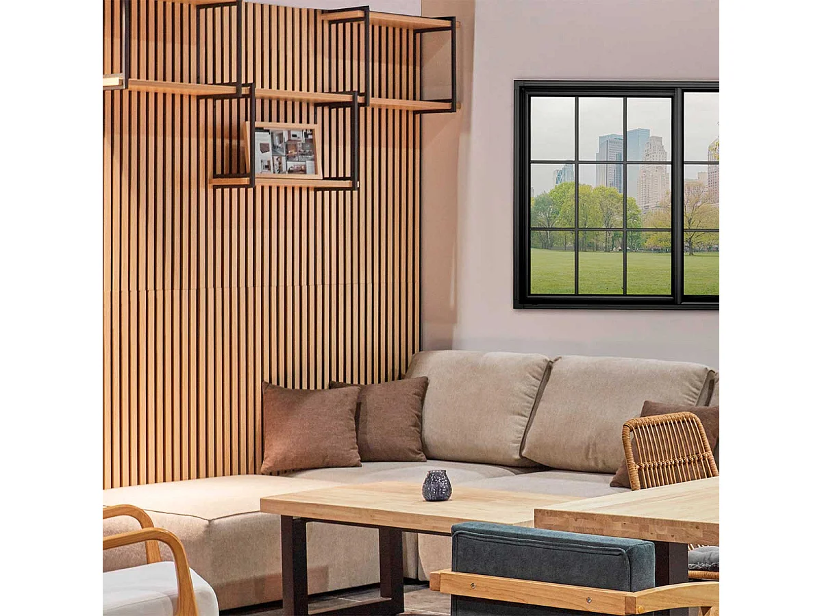 Pack de 2 paneles acústicos Pet Acustic Sound roble Nordish/negro 120x60 cm Adec