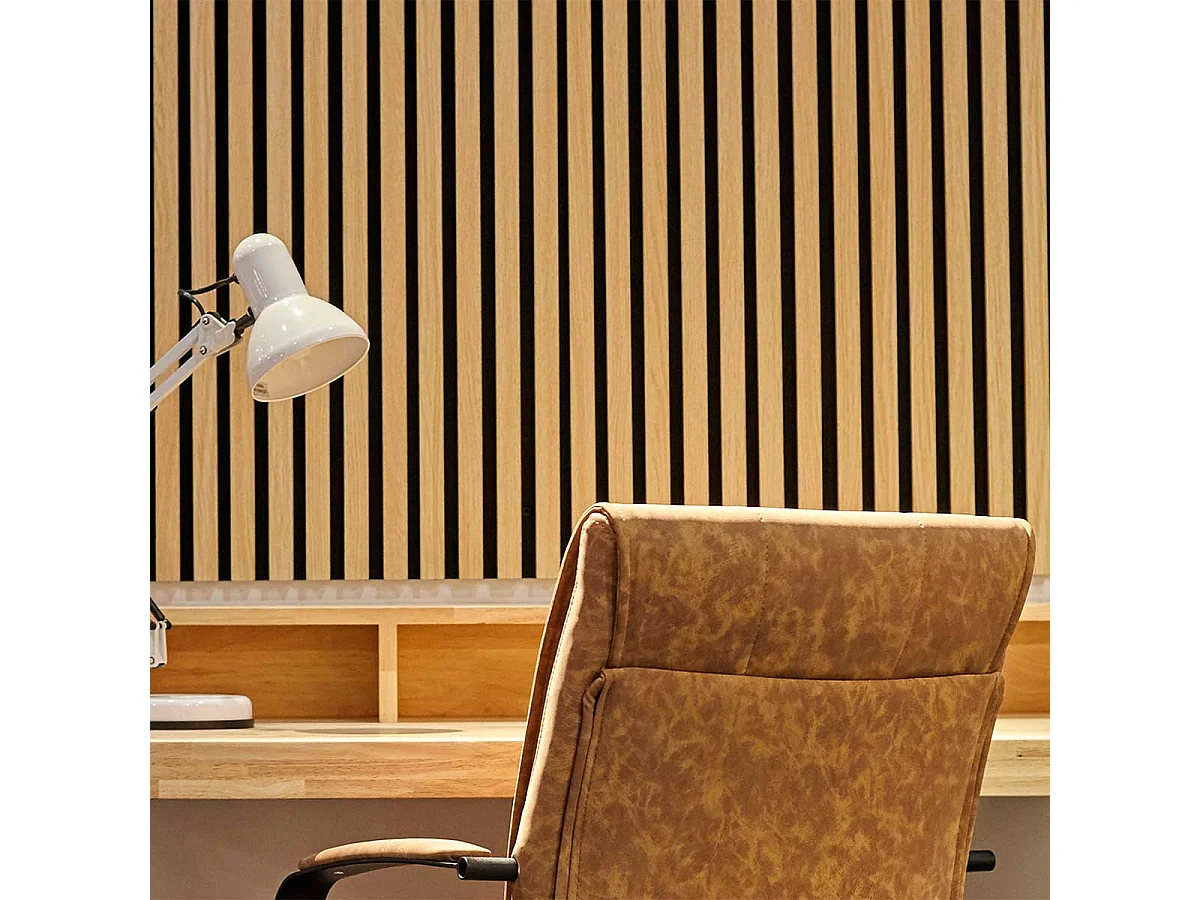 Pack de 2 paneles acústicos Pet Acustic Sound roble Nordish/negro 120x60 cm Adec