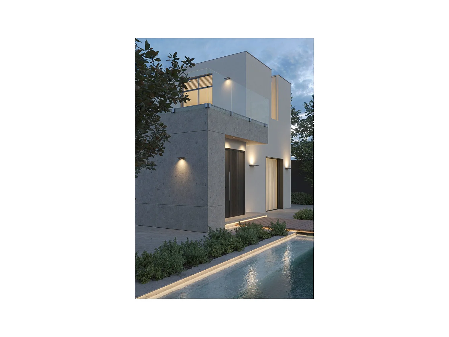 Pla Nera - 35W LED Wall Light with CCT Switch, 2700K/3200K/4000K, Aluminum, Uplight Wall Light - Beneito & Faure