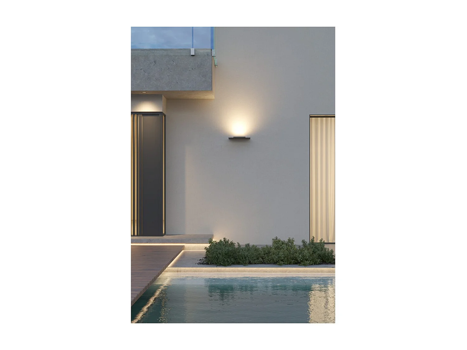 Pla Nera - Applique murale LED 35 W avec interrupteur CCT, 2700 K/3200 K/4000 K, aluminium, éclairage vers le haut - Beneito & Faure