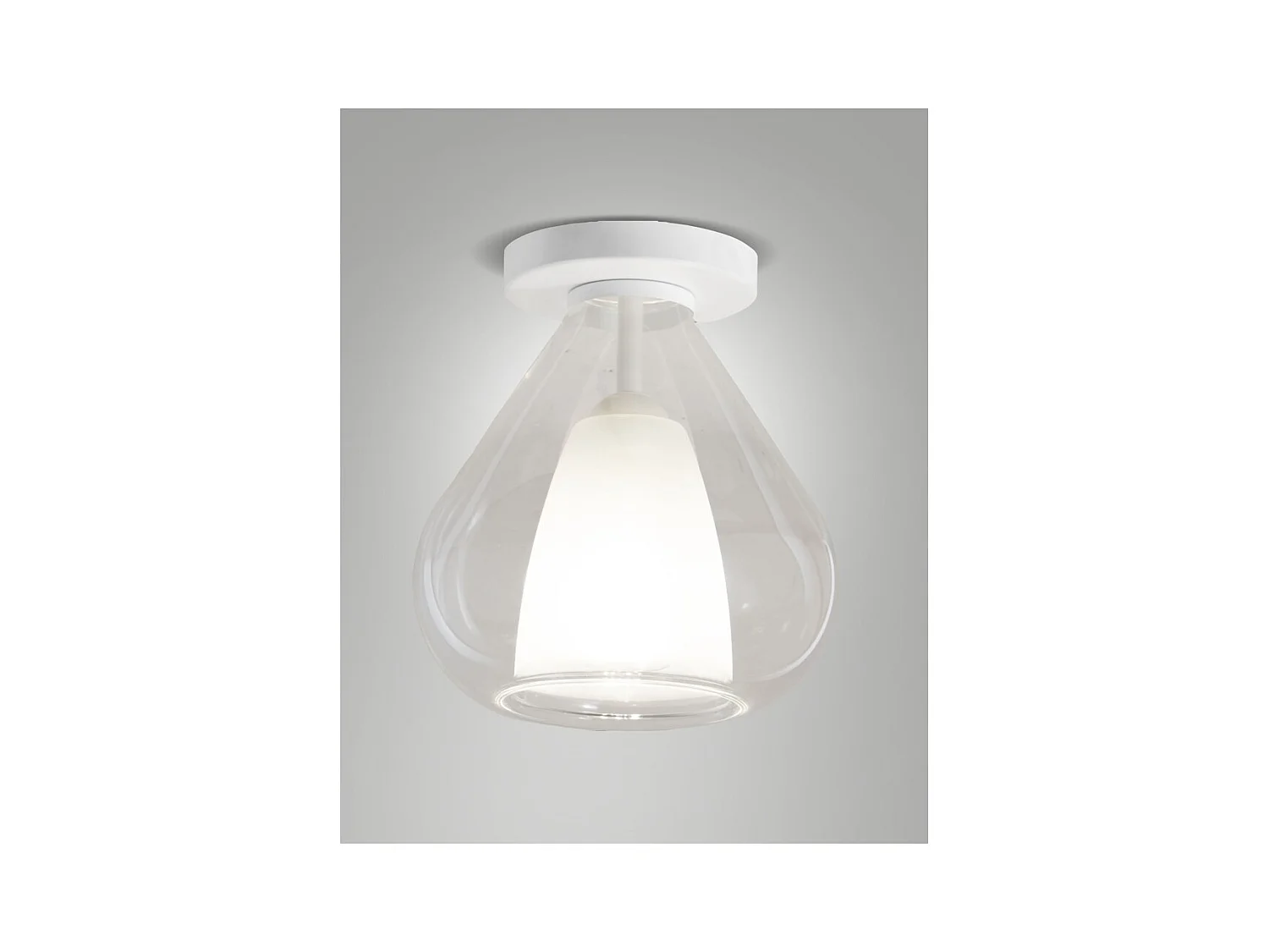 Lila - Runde Deckenleuchte d.20cm Fabas Luce - Wandleuchte mit E27 LED-Glühbirne MAX 40W - Transparent