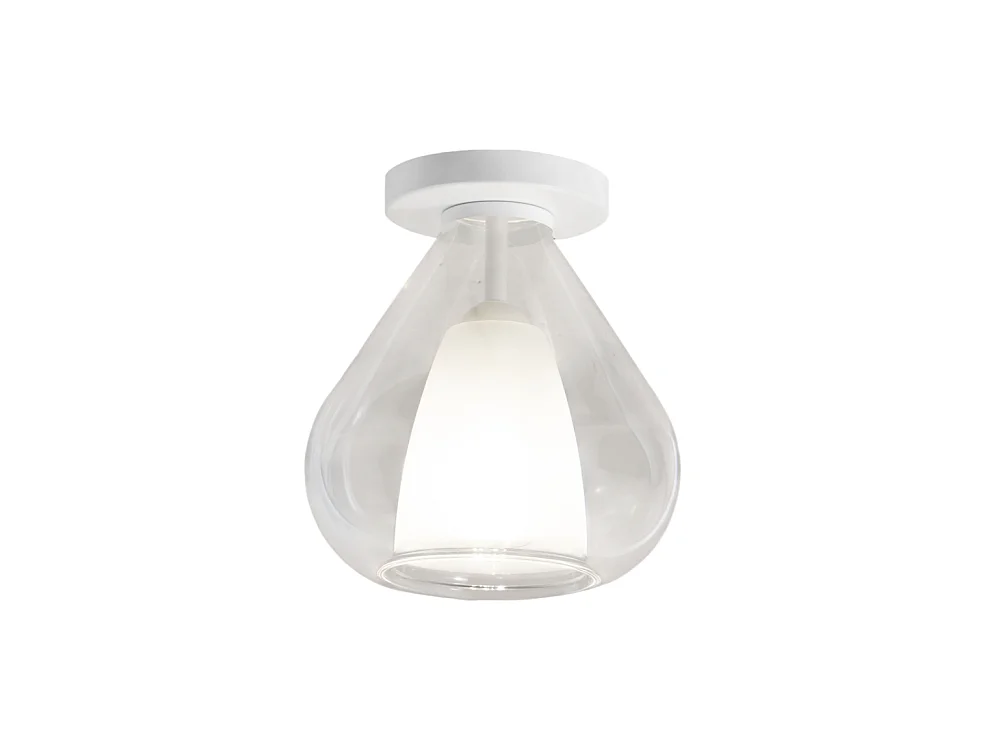Lila - Plafonnier rond d.20cm Fabas Luce - Applique avec ampoule LED E27 MAX 40W - Transparent