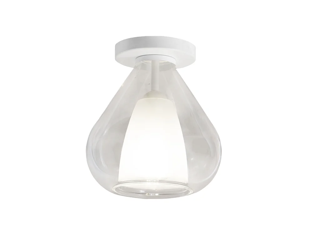Lila - Lámpara de techo redonda d.20cm Fabas Luce - Lámpara de pared con bombilla LED E27 MAX 40W - Transparente