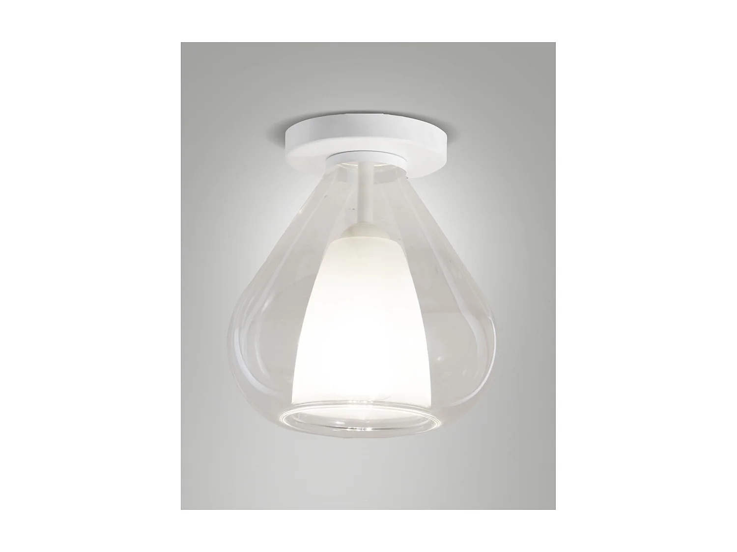 Lila - Lámpara de techo redonda d.20cm Fabas Luce - Lámpara de pared con bombilla LED E27 MAX 40W - Transparente