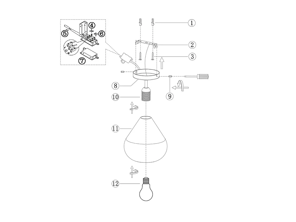 Lila - Lámpara de techo redonda d.20cm Fabas Luce - Lámpara de pared con bombilla LED E27 MAX 40W - Transparente