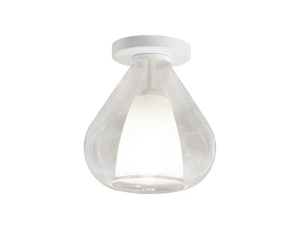 Lila - Lampada da soffitto rotonda d.20cm Fabas Luce - Applique con lampadina led E27 MAX 40W - Trasparente