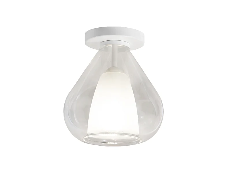 Lila - Runde Deckenleuchte d.20cm Fabas Luce - Wandleuchte mit E27 LED-Glühbirne MAX 40W - Transparent